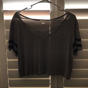 Light gray crop top